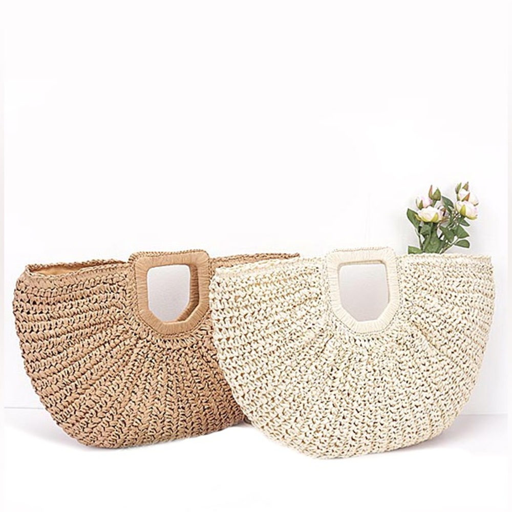 Half Circle Straw Bag